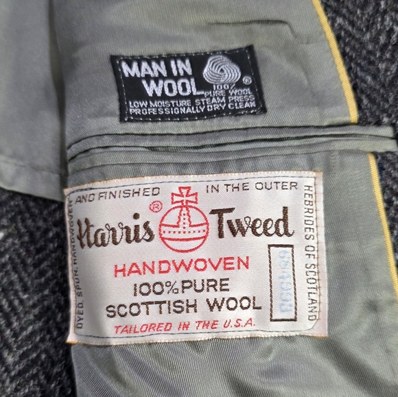 Vintage Rue Royal by Nino Cerruti HARRIS TWEED 100% Wool Two Button Sports Coat. - Picture 3 of 13